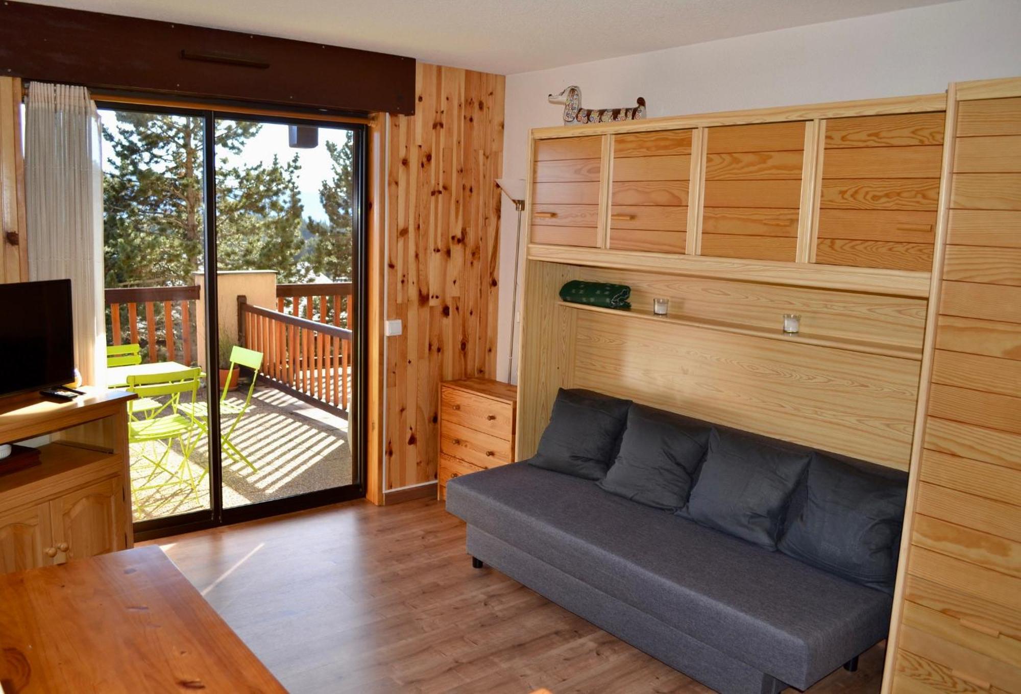 Studio Cabine Chaleureux A Pyrenees 2000 - Wifi Et Parking Prive Bolquere ภายนอก รูปภาพ